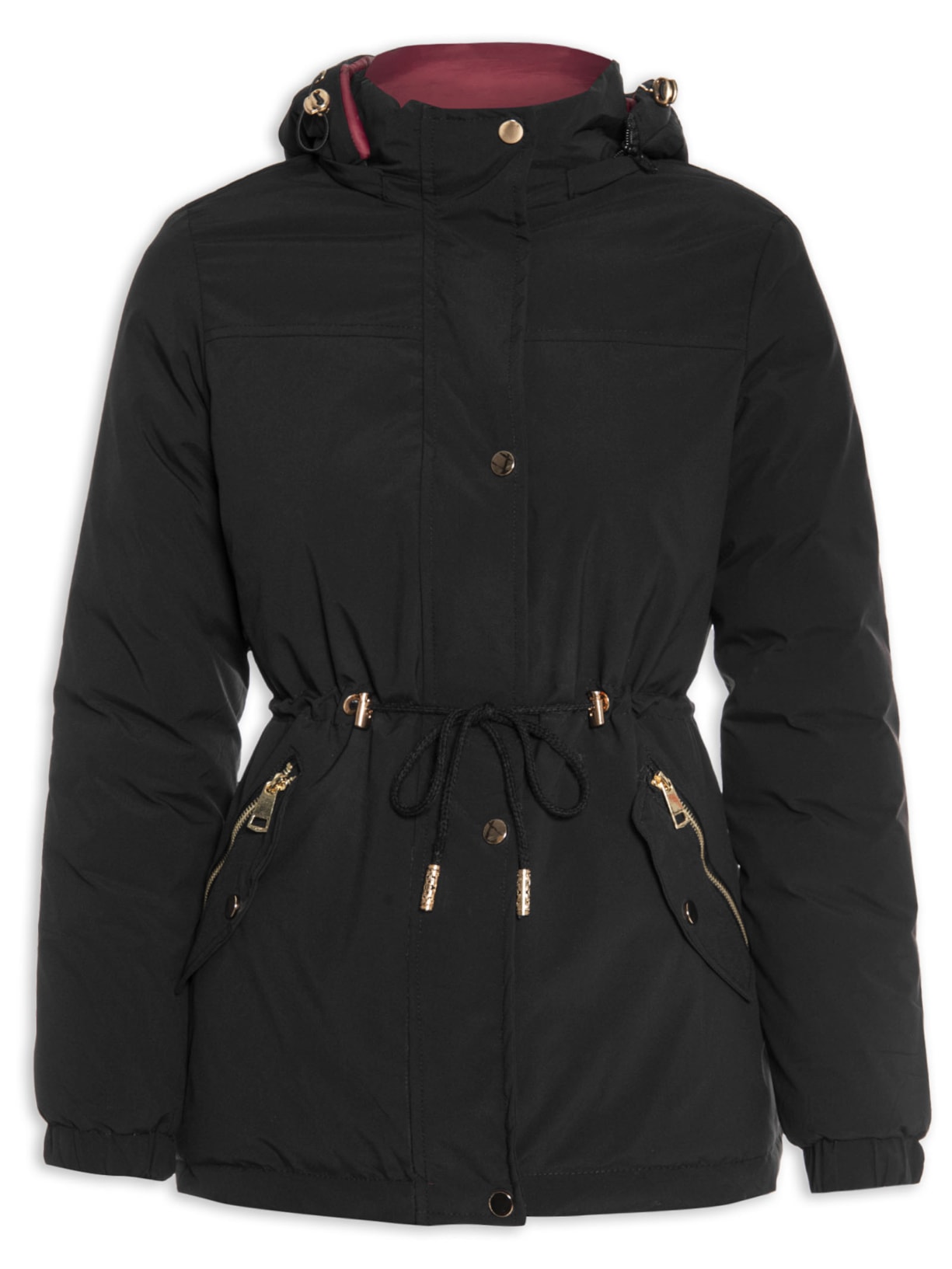 Casaco Feminino Puffer Dupla Face - Preto