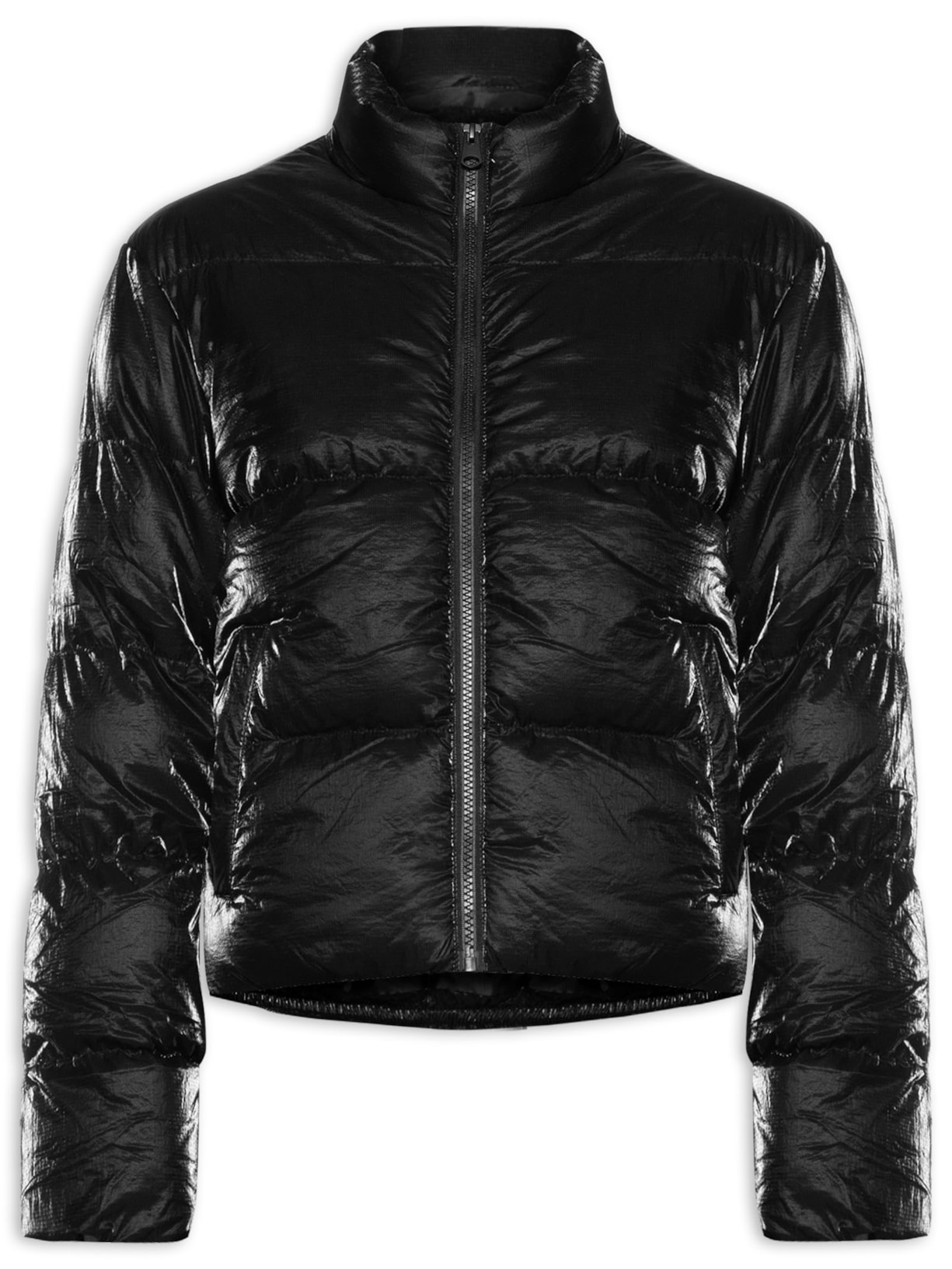 Casaco Feminino Puffer Gola Alta - Preto