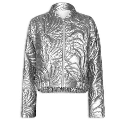 Casaco Feminino Puffer Matelassê - Prata