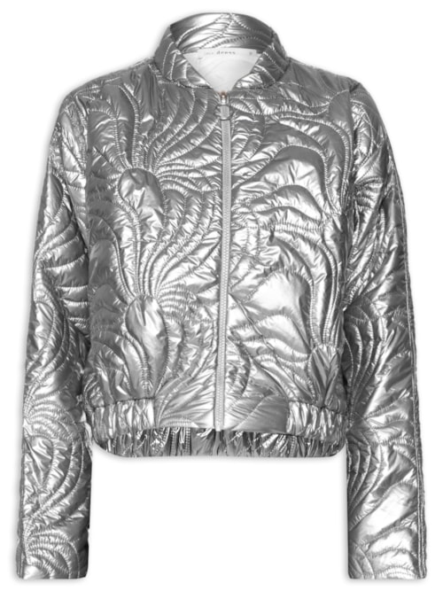 Casaco Feminino Puffer Matelassê - Prata