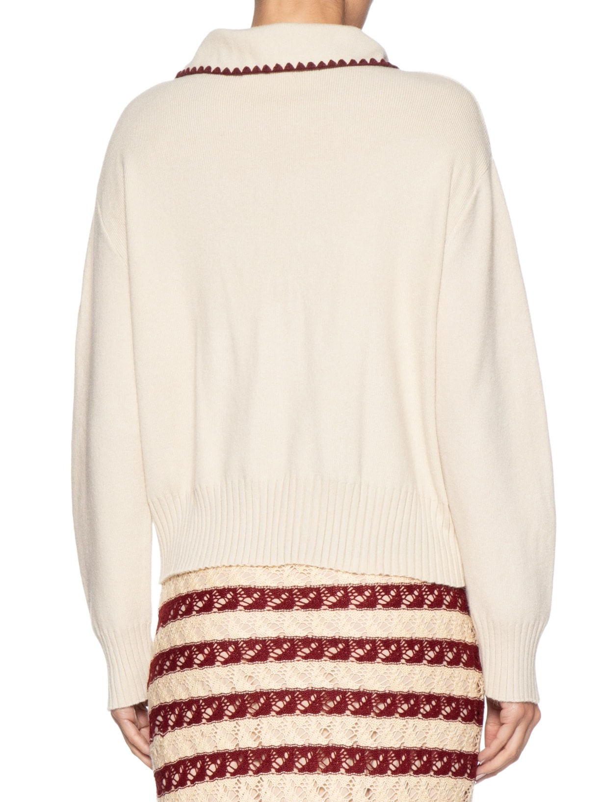 Casaco Feminino Pull Polo Tricot Off White Dress To
