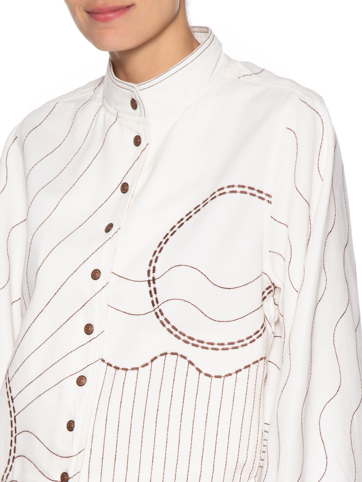 Casaco Feminino Sarja Bordado Branco Dress To
