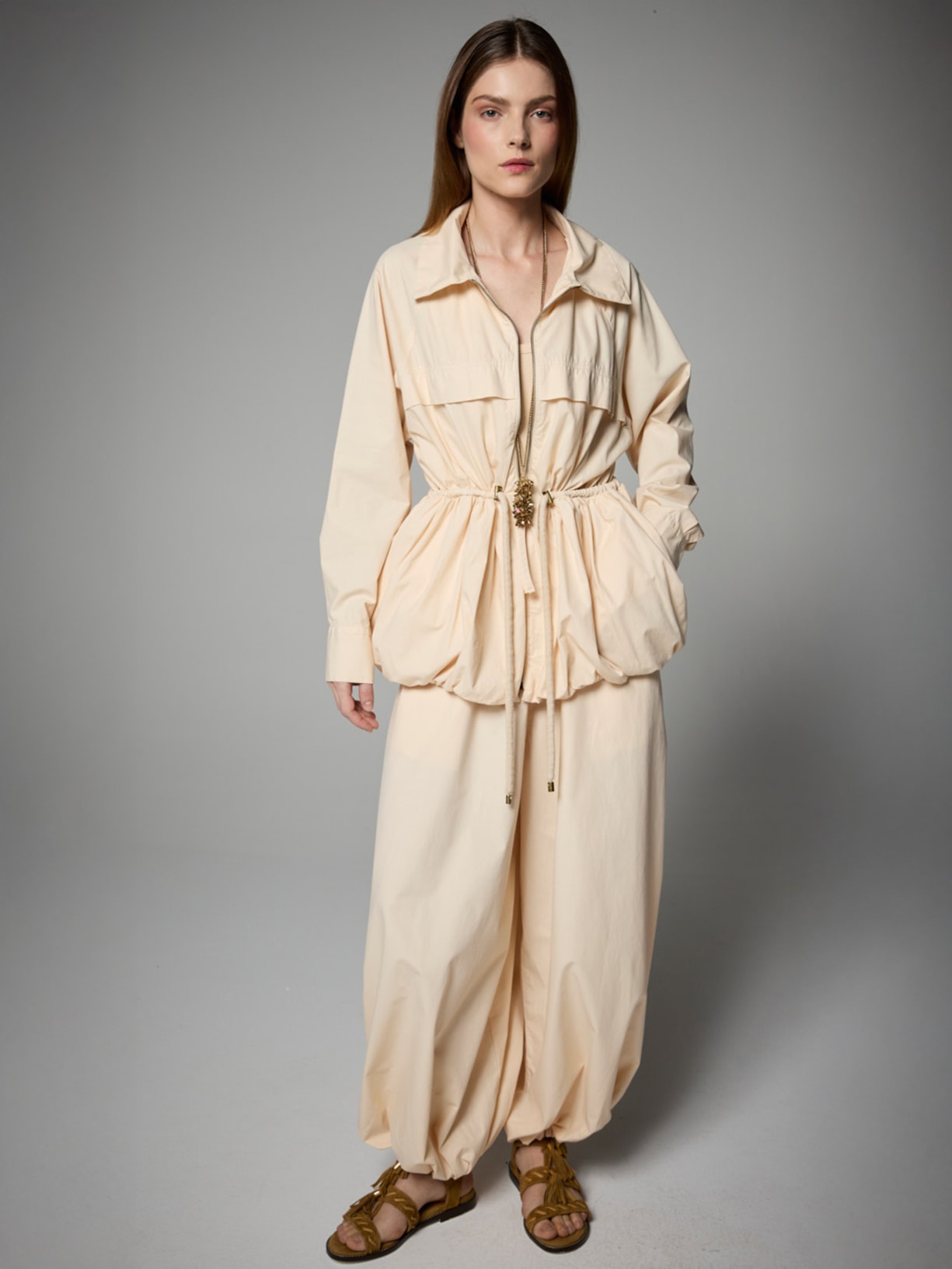 Casaco Feminino Sarja Bubble I26 Bege Mixed