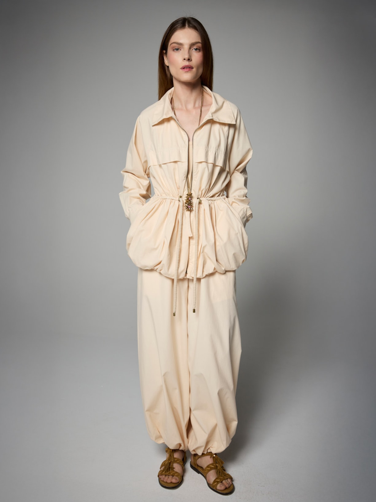 Casaco Feminino Sarja Bubble I26 Bege Mixed