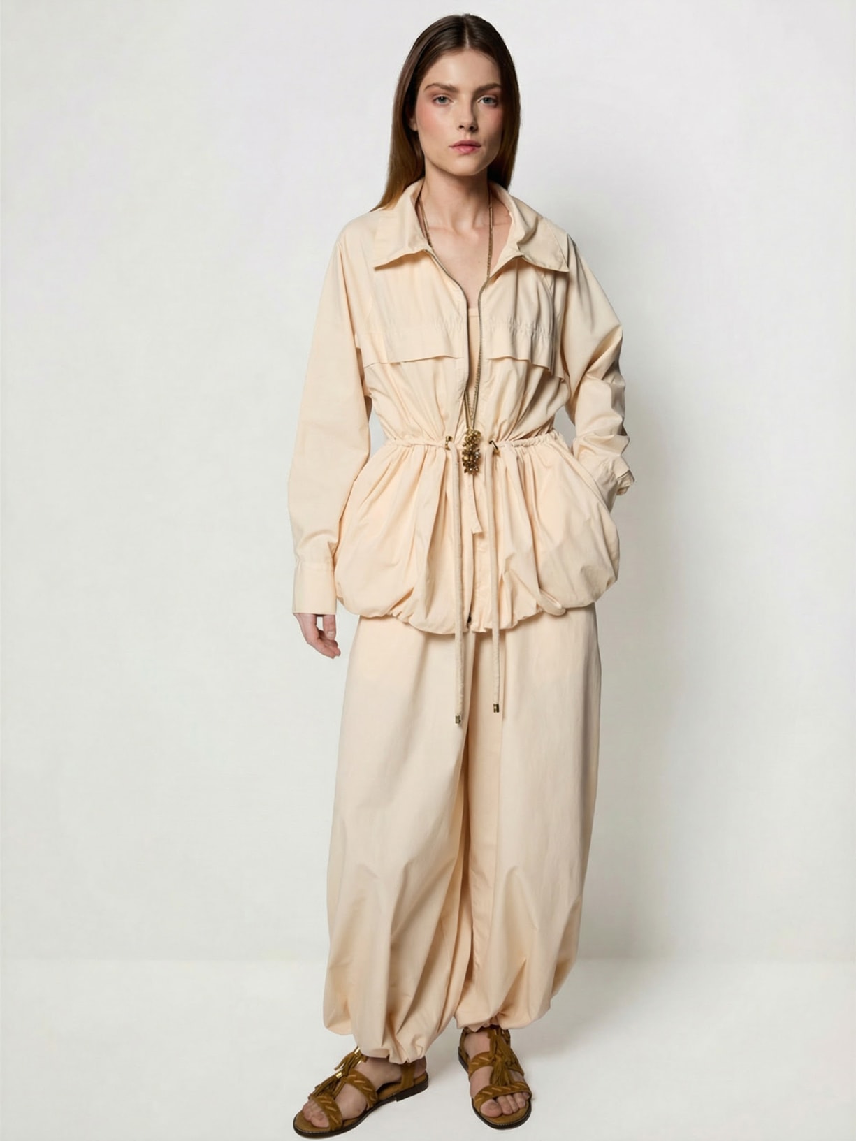 Casaco Feminino Sarja Bubble I26 Bege Mixed