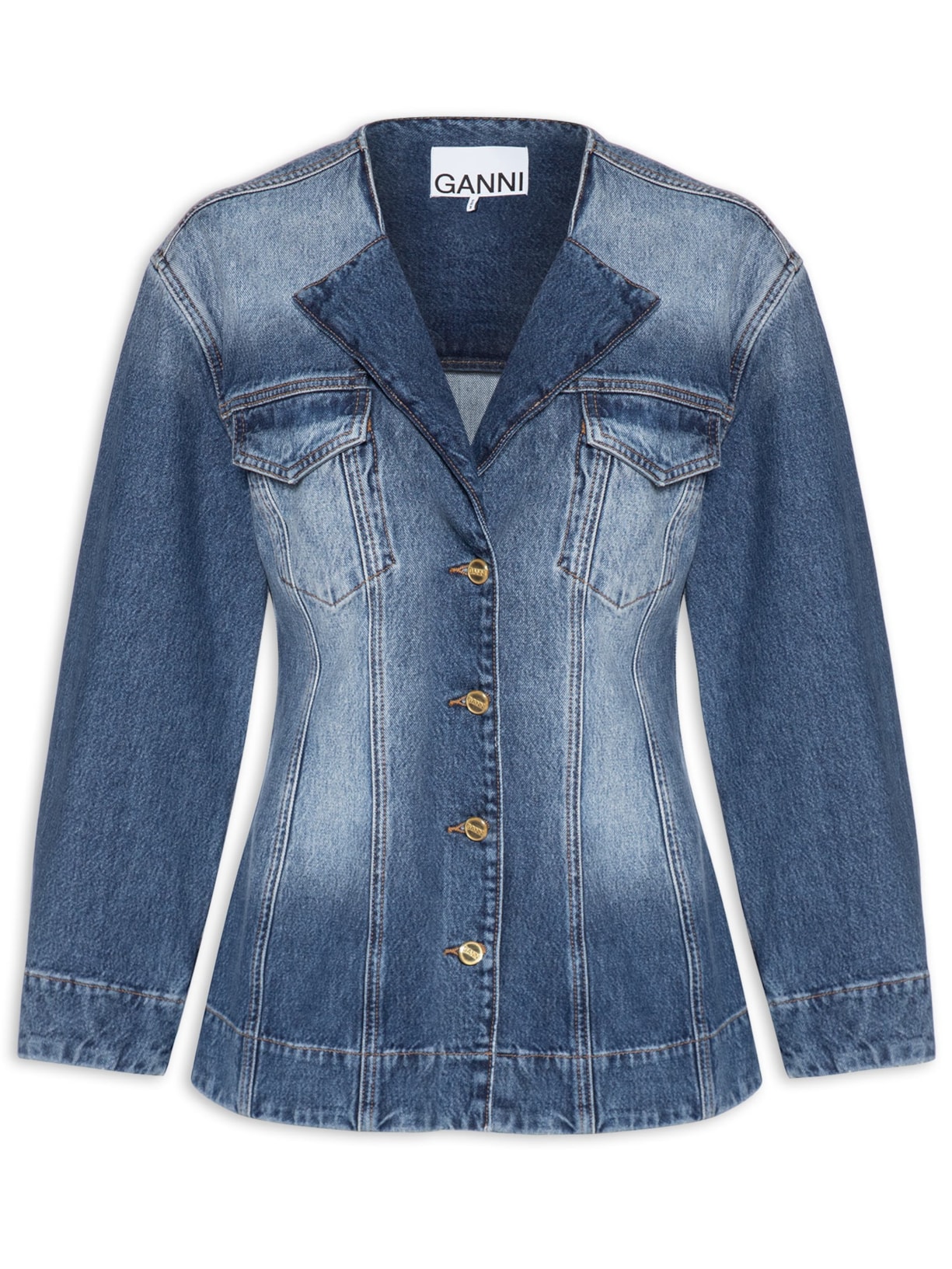 Casaco Feminino Sparkle Logo Denim Fit Ted Blazer - Azul