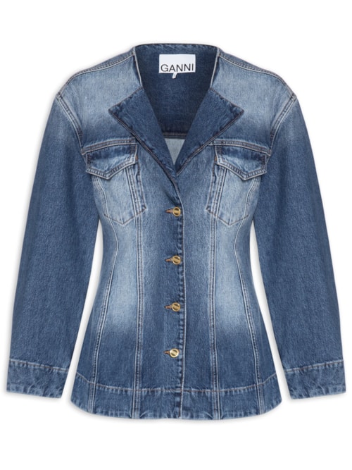 Casaco Feminino Sparkle Logo Denim Fit Ted Blazer - Azul