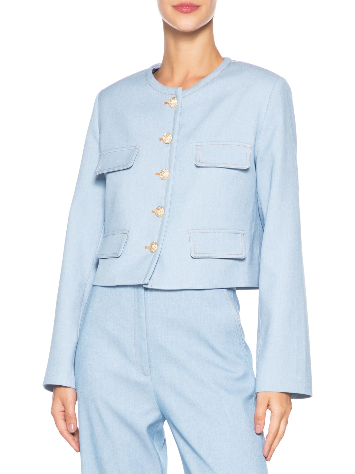 Casaco Feminino Spencer Odin Azul Carol Bassi + Maria Rudge