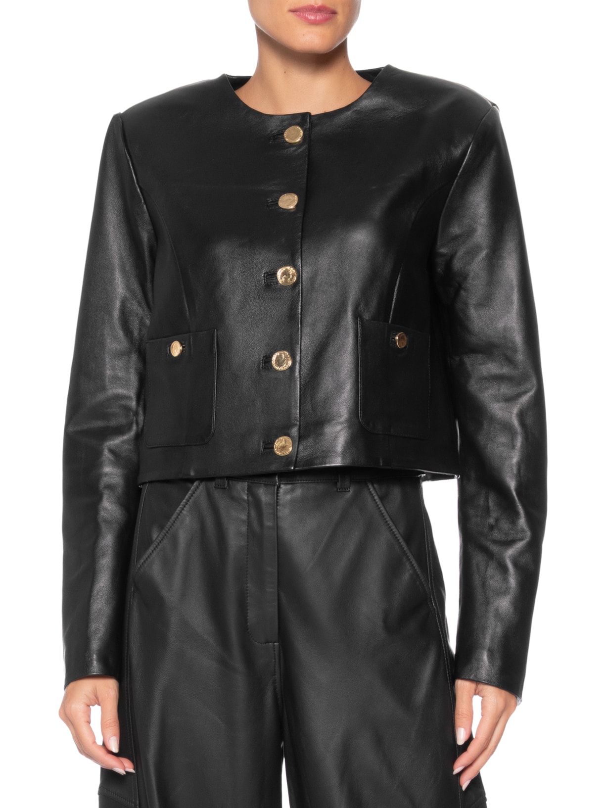Casaco Feminino Spencer Pia Preto Carol Bassi