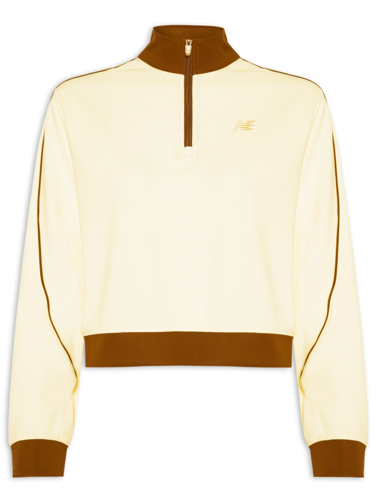 Casaco Feminino Sport Legacy Piquê 1/4 Zip Off White New Balance