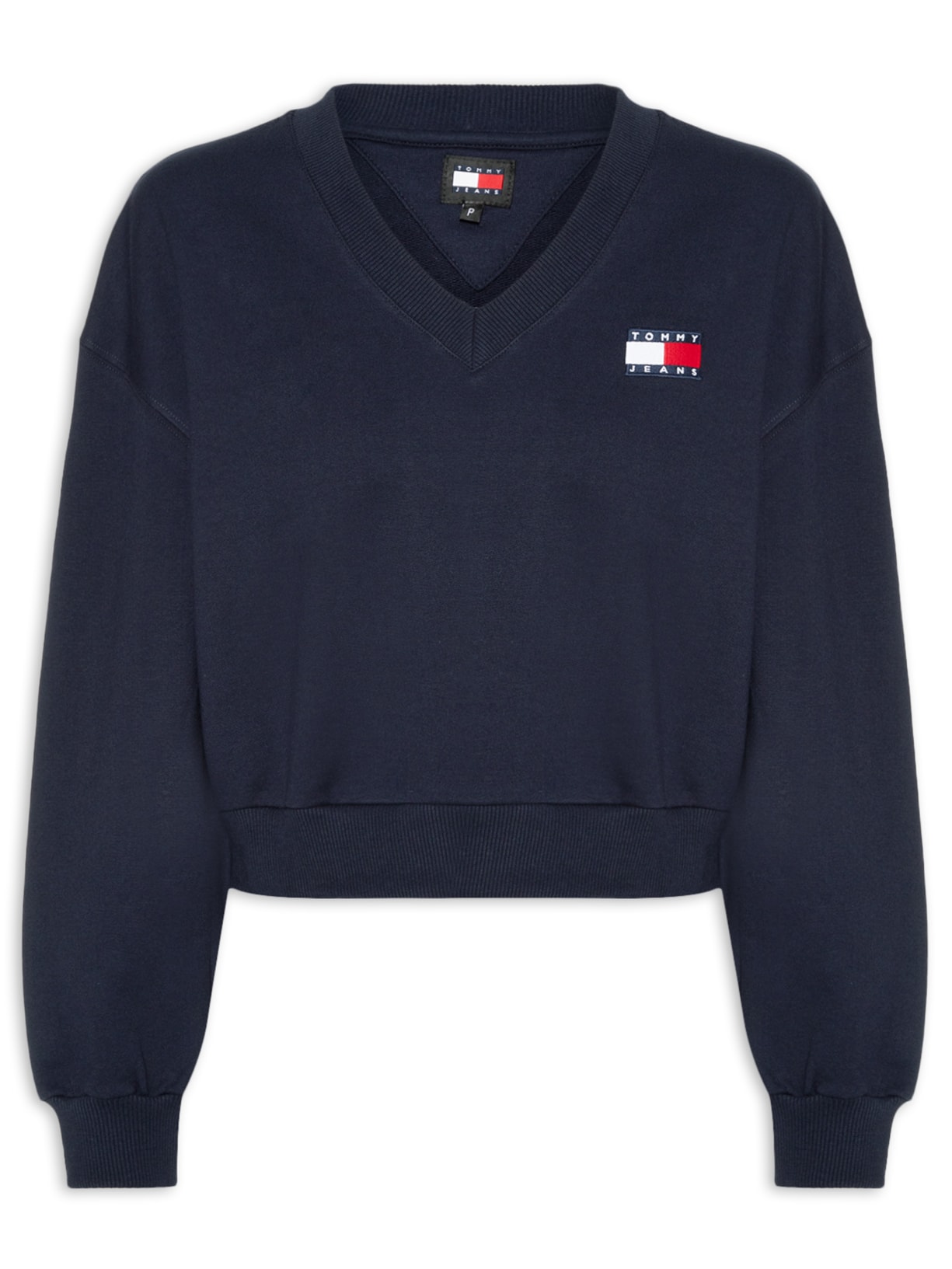 Casaco Feminino Tjw Bxy Badge Pique V-Neck - Azul