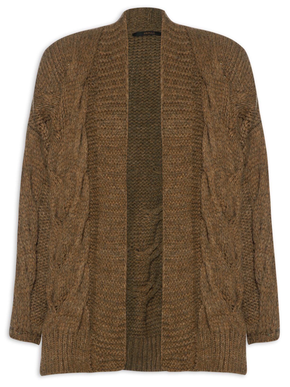 Casaco Feminino Tranças Tricot - Marrom