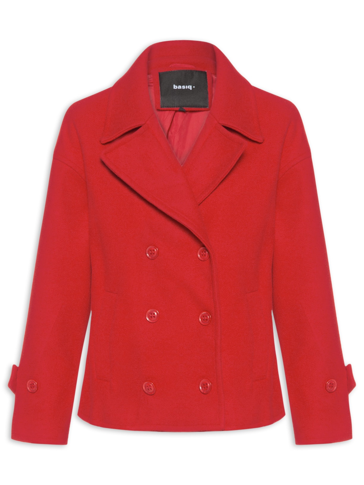 Casaco Feminino Transpasse Duplo - Vermelho