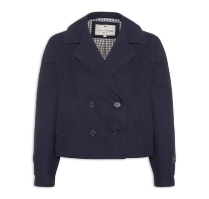 Casaco Feminino Trench Coat Bree Crop Swing - Azul