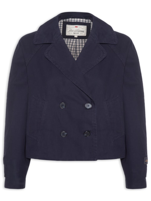 Casaco Feminino Trench Coat Bree Crop Swing - Azul