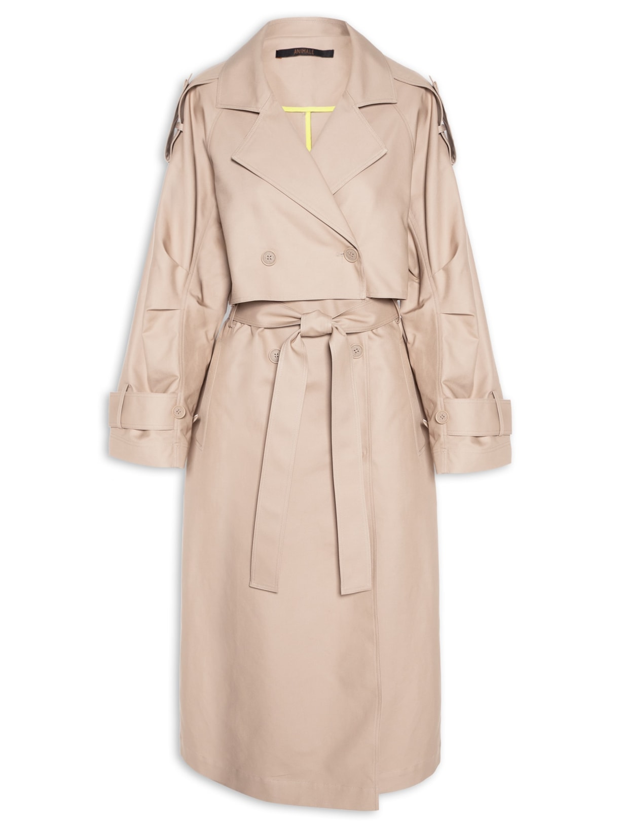 Casaco Feminino Trench Coat Com Botões E Bolsos - Bege