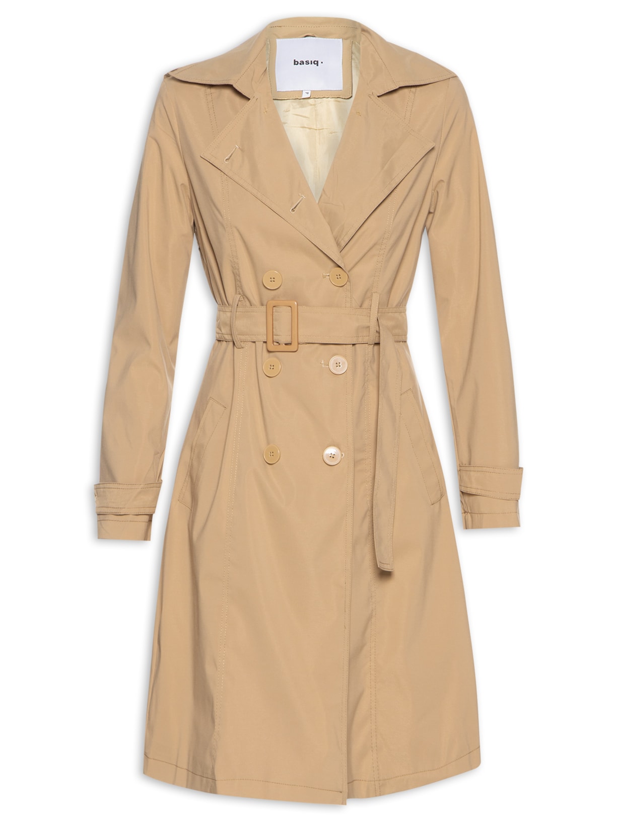 Casaco Feminino Trench Coat Com Cinto - Bege