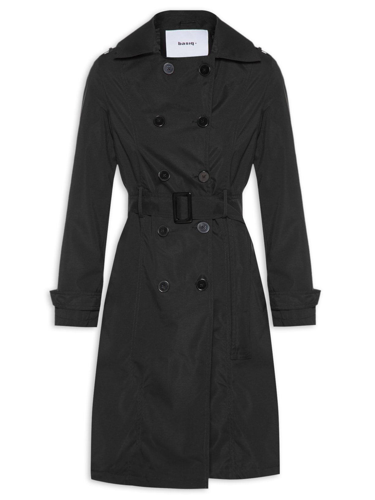 Casaco Feminino Trench Coat Com Cinto - Preto