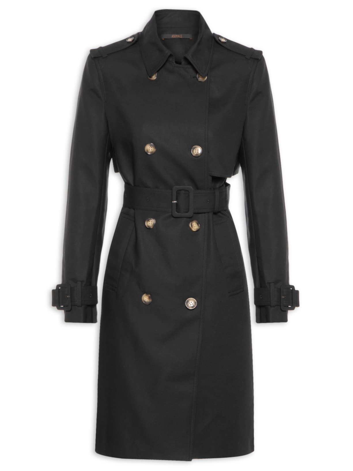 Casaco Feminino Trench Coat com Pala - Preto