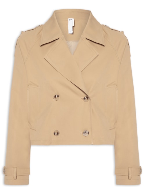 Casaco Feminino Trench Coat Curto - Bege