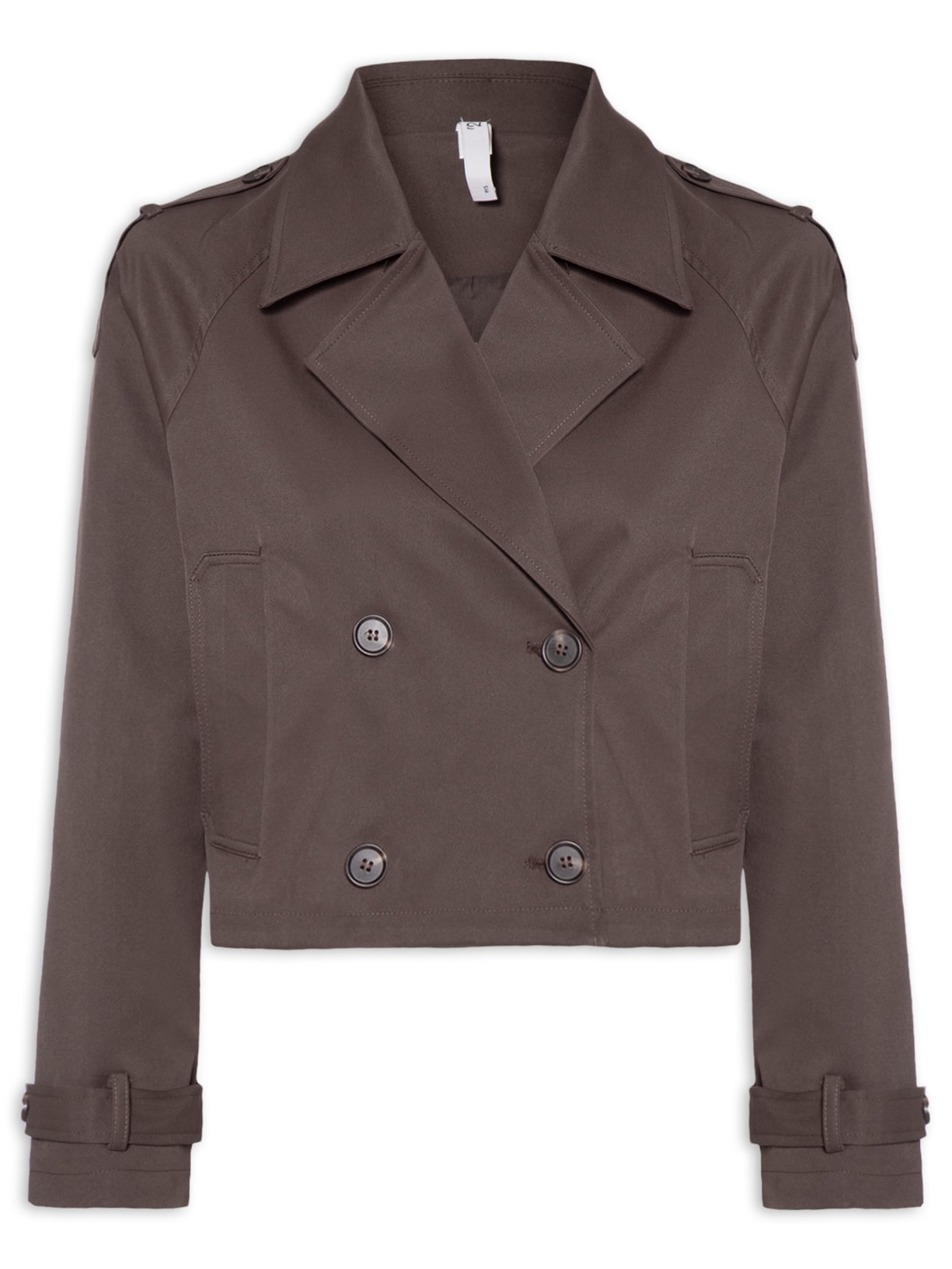 Casaco Feminino Trench Coat Curto - Marrom