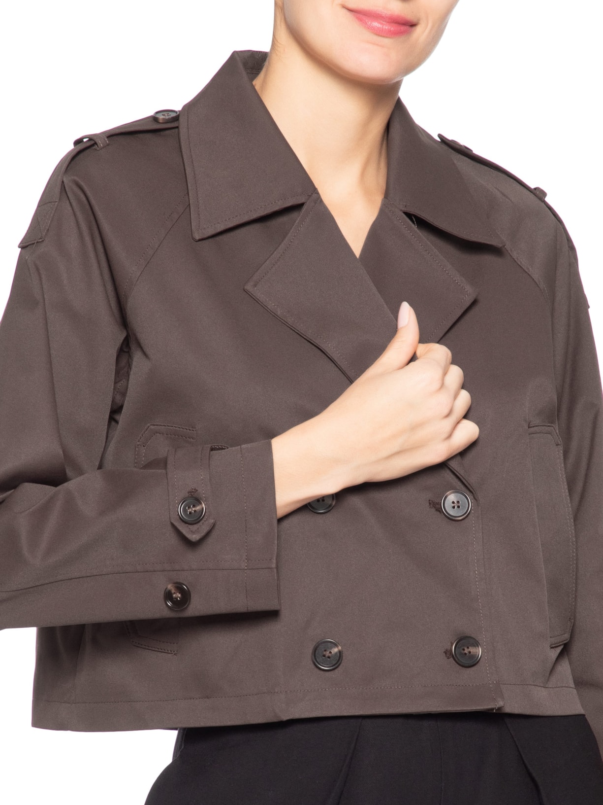 Casaco Feminino Trench Coat Curto Marrom '2Essential