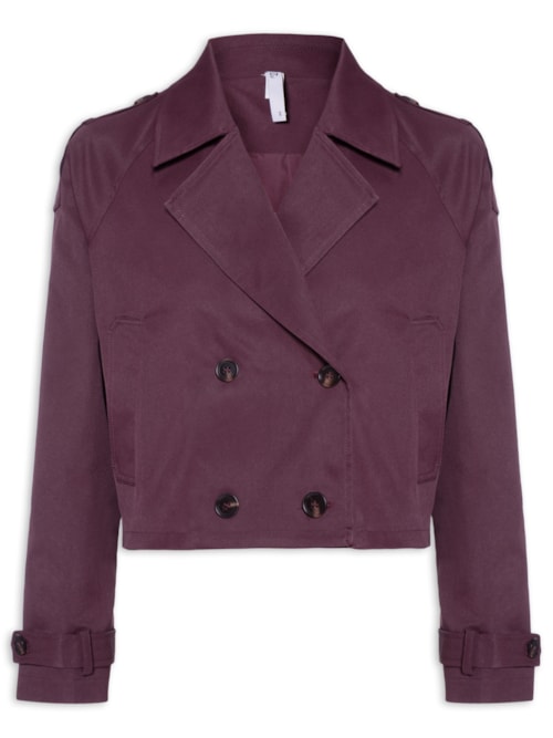 Casaco Feminino Trench Coat Curto - Vermelho