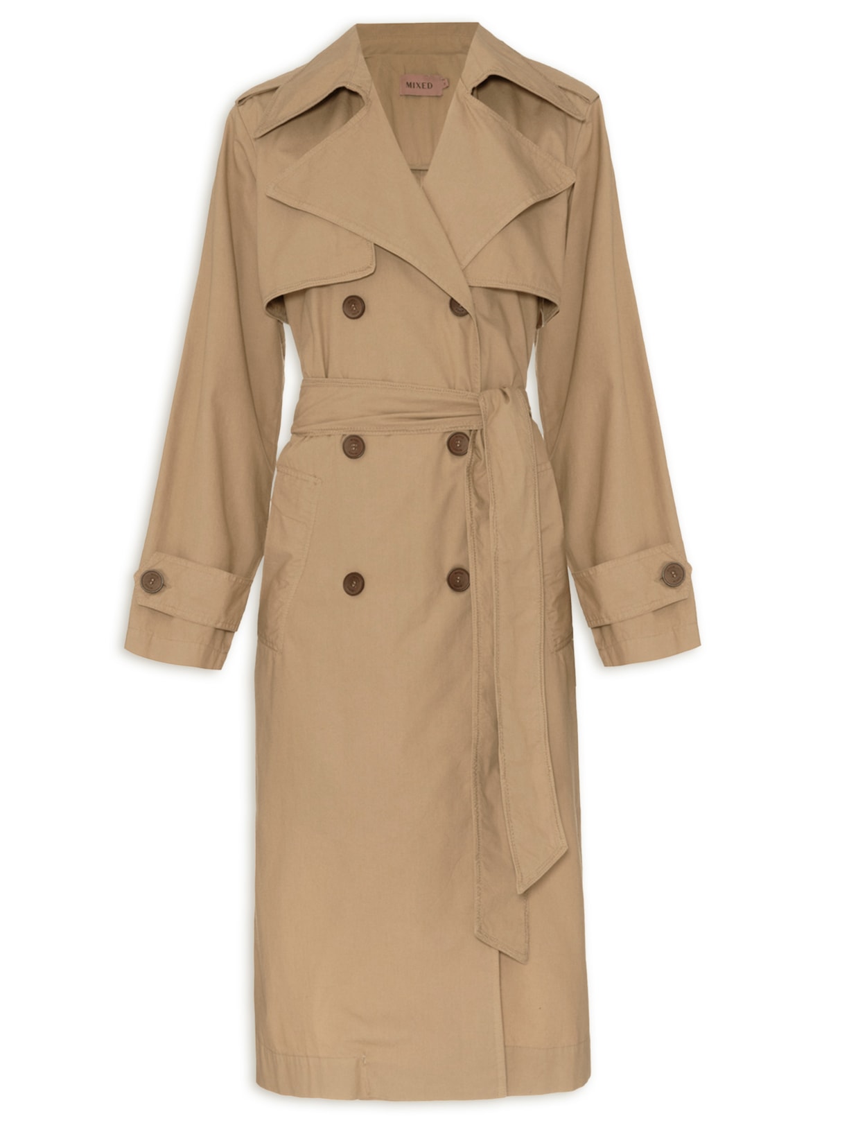 Casaco Feminino Trench Coat Empapelado - Marrom