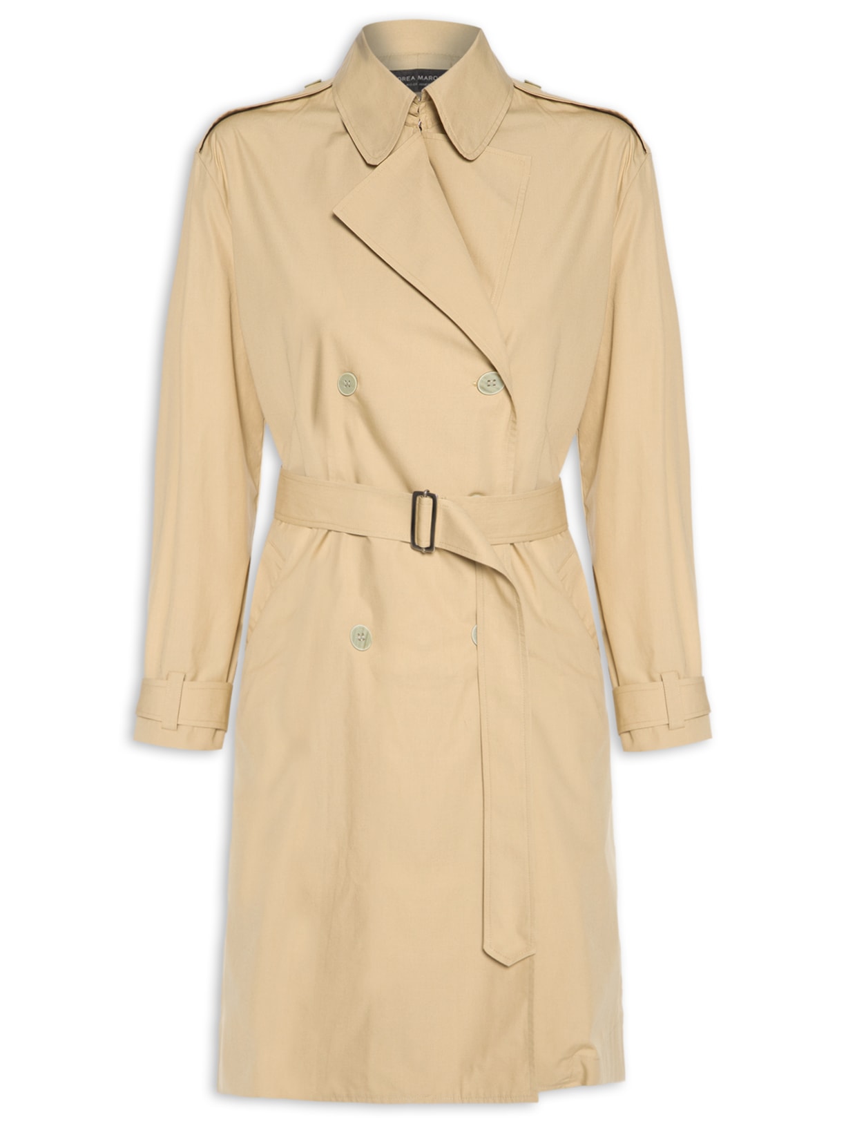Casaco Feminino Trench Coat Oversized Martingale - Bege