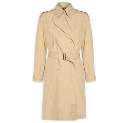Casaco Feminino Trench Coat Oversized Martingale - Bege