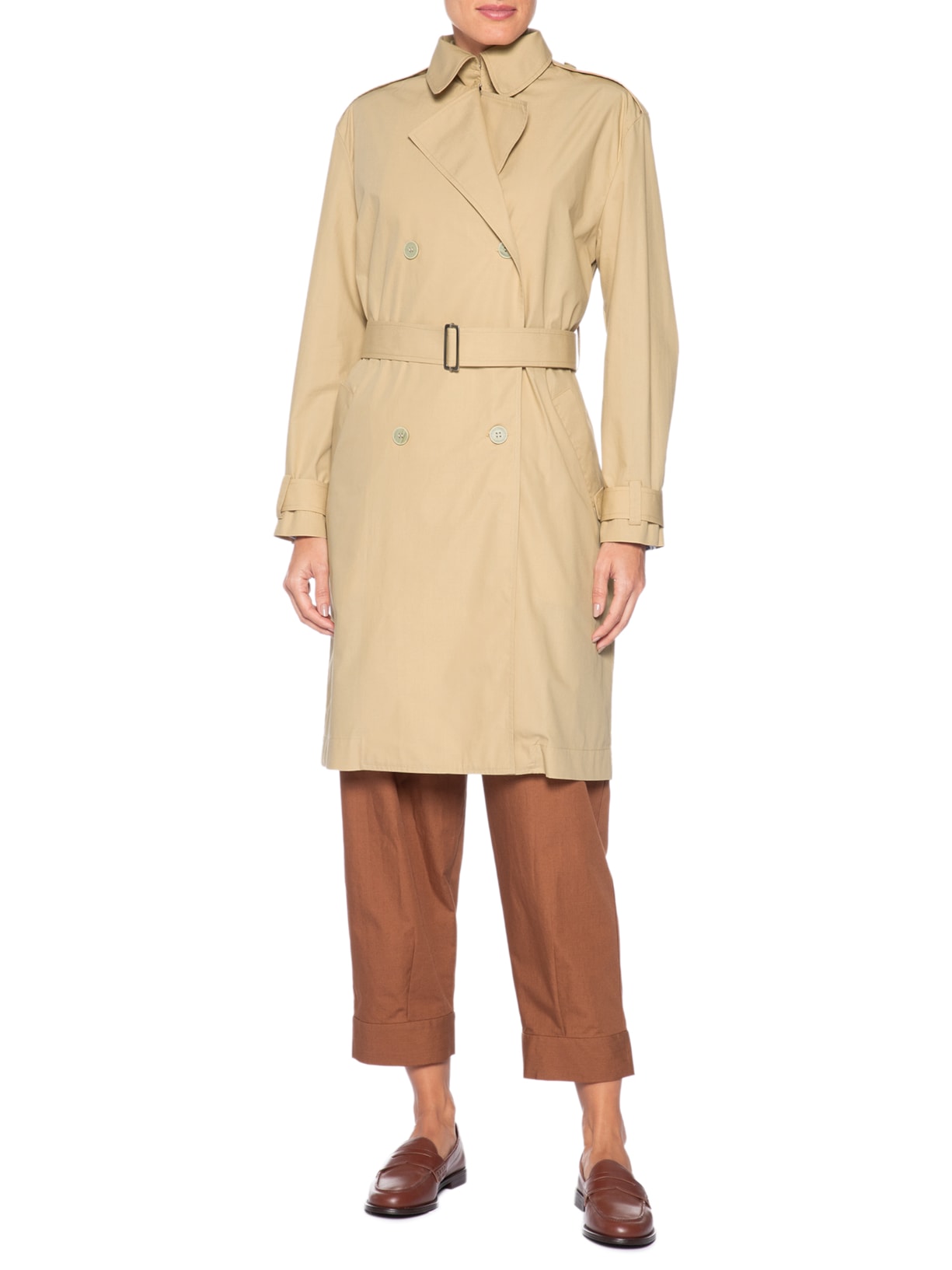 Casaco Feminino Trench Coat Oversized Martingale Bege Andrea Marques