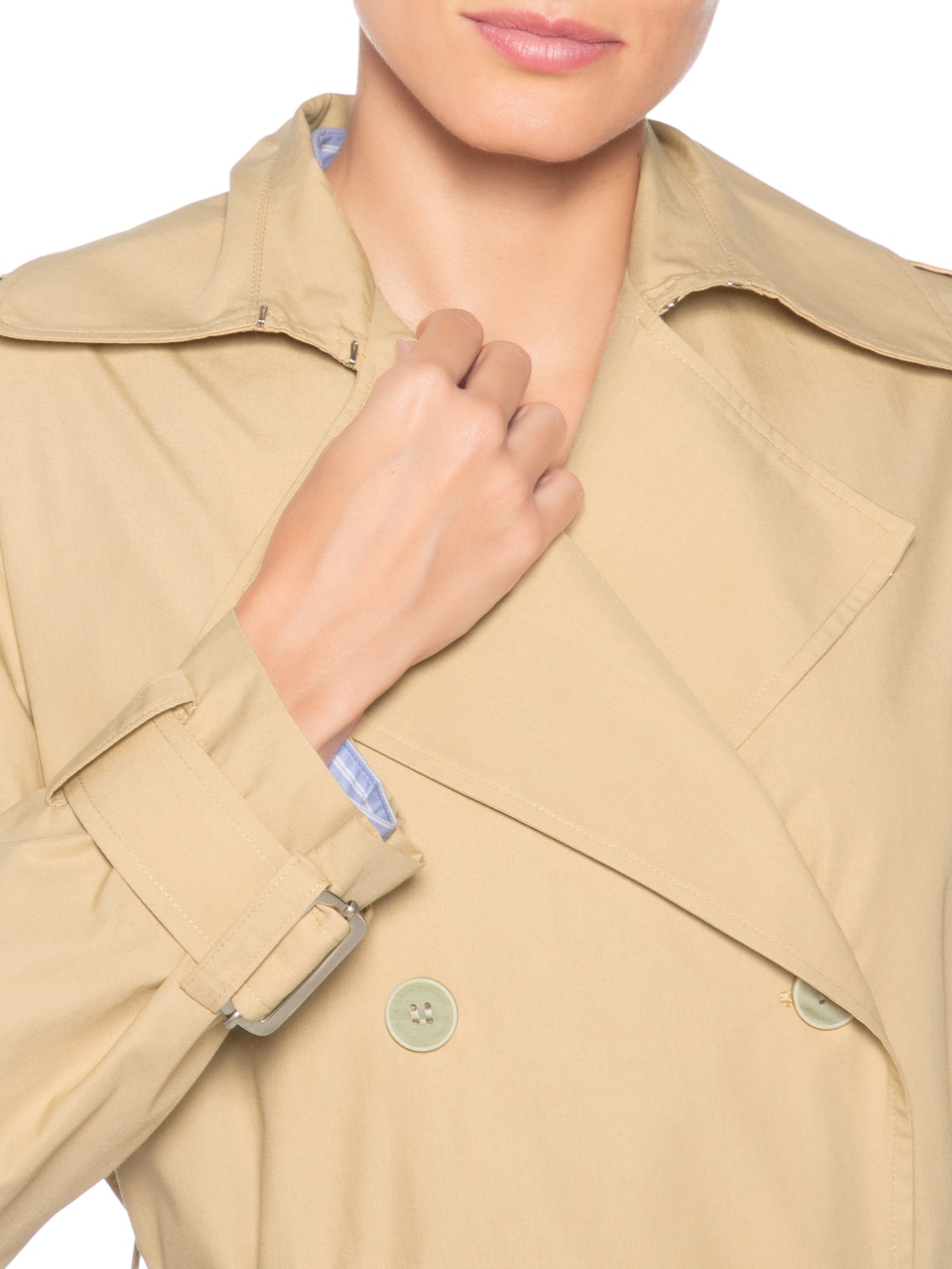 Casaco Feminino Trench Coat Oversized Martingale Bege Andrea Marques