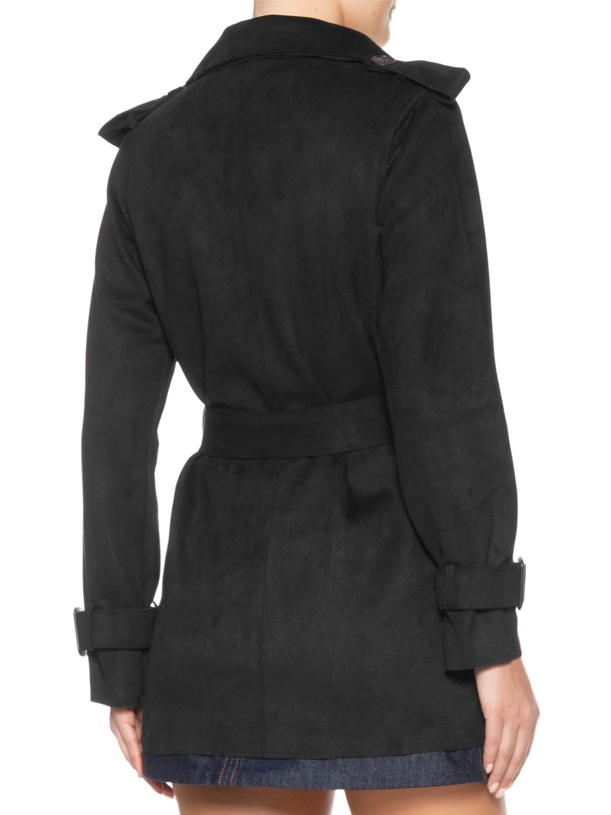 Market 33 Casaco Feminino Trench Coat Preto - Main Image