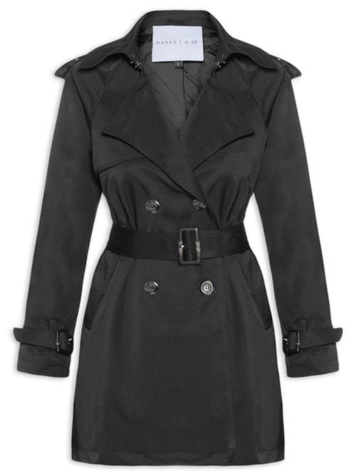 Casaco Feminino Trench Coat - Preto