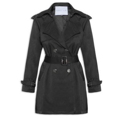 Casaco Feminino Trench Coat - Preto