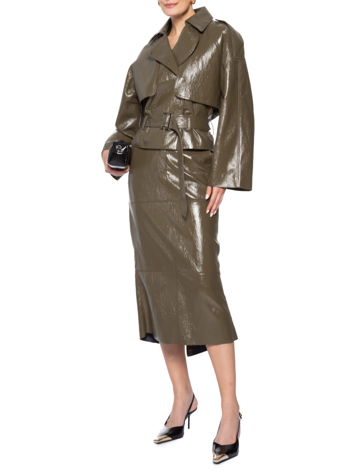 Casaco Feminino Trench Coat Tess Vinil Verde Bo.bô + Helena Barbero