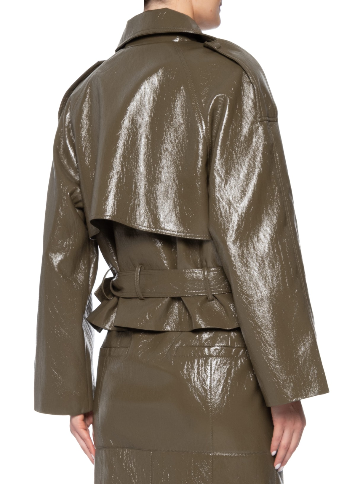 Casaco Feminino Trench Coat Tess Vinil Verde Bo.bô + Helena Barbero