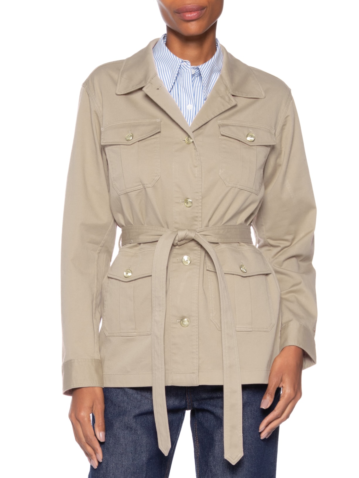 Casaco Feminino Trench Field Ls Bege Tommy Hilfiger