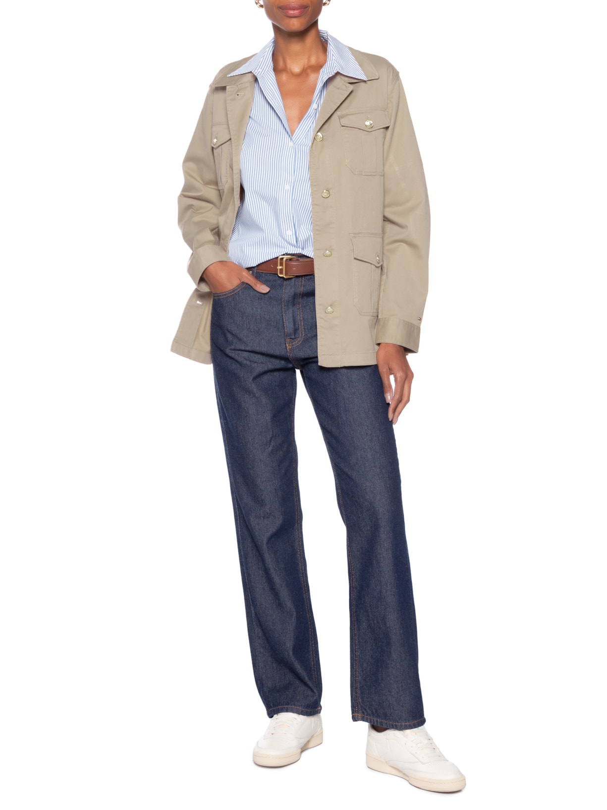 Casaco Feminino Trench Field Ls Bege Tommy Hilfiger