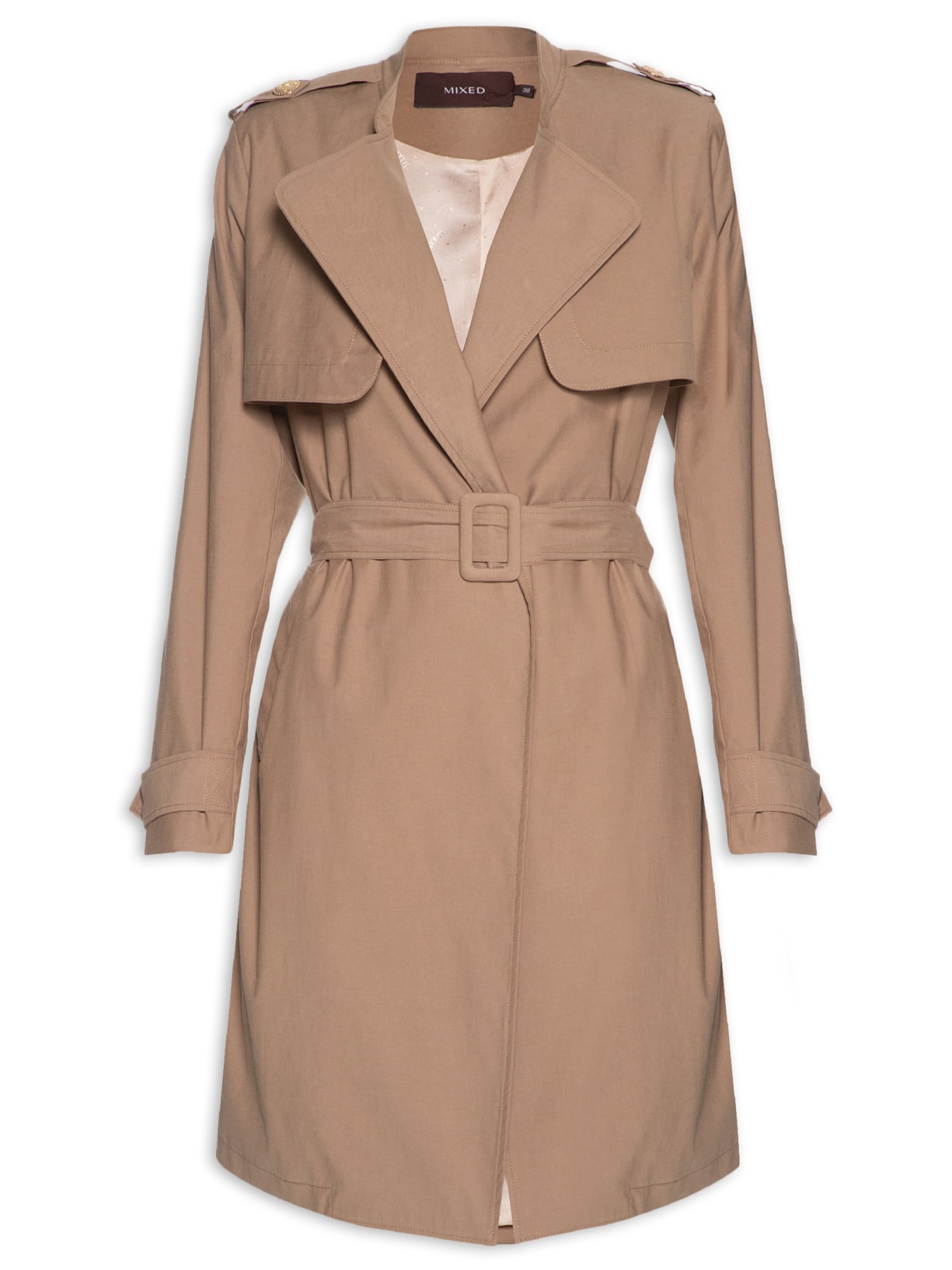 Casaco Feminino Trench Travel Bege Mixed