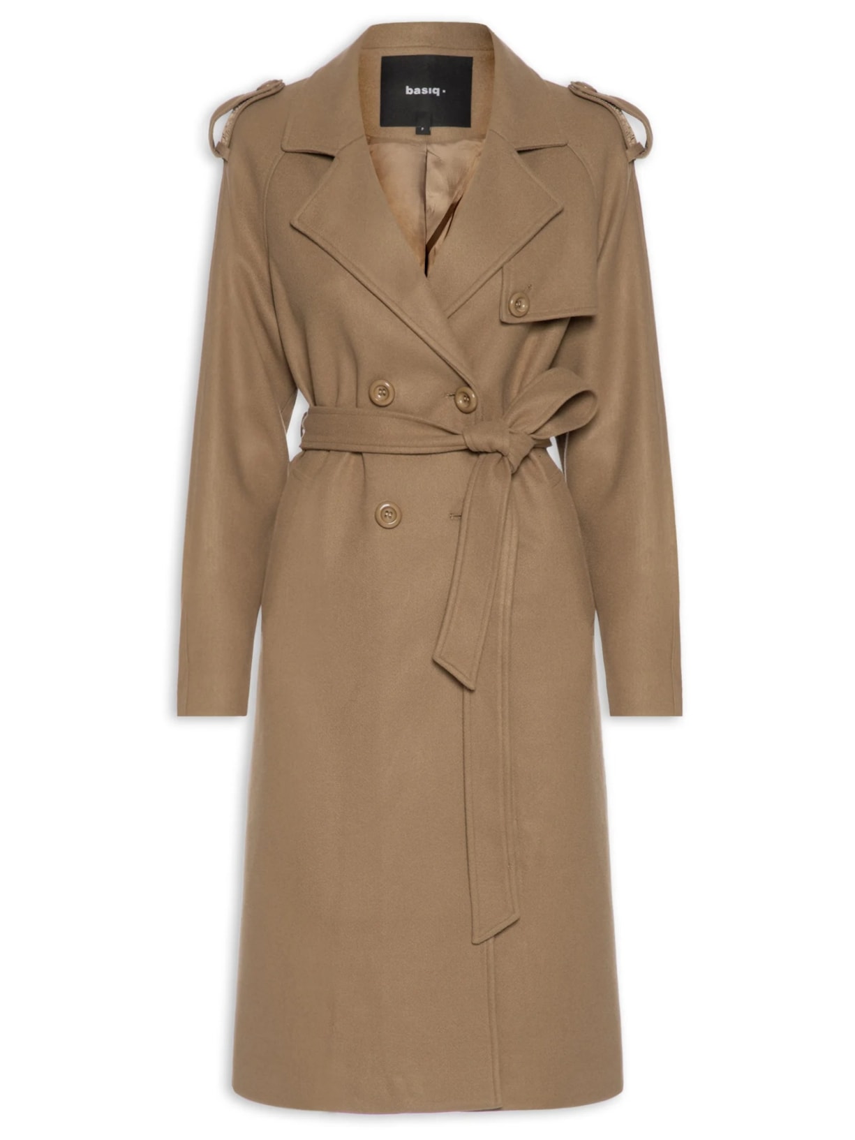 Casaco Feminino Trenchcoat Alongado Com Bolso - Bege