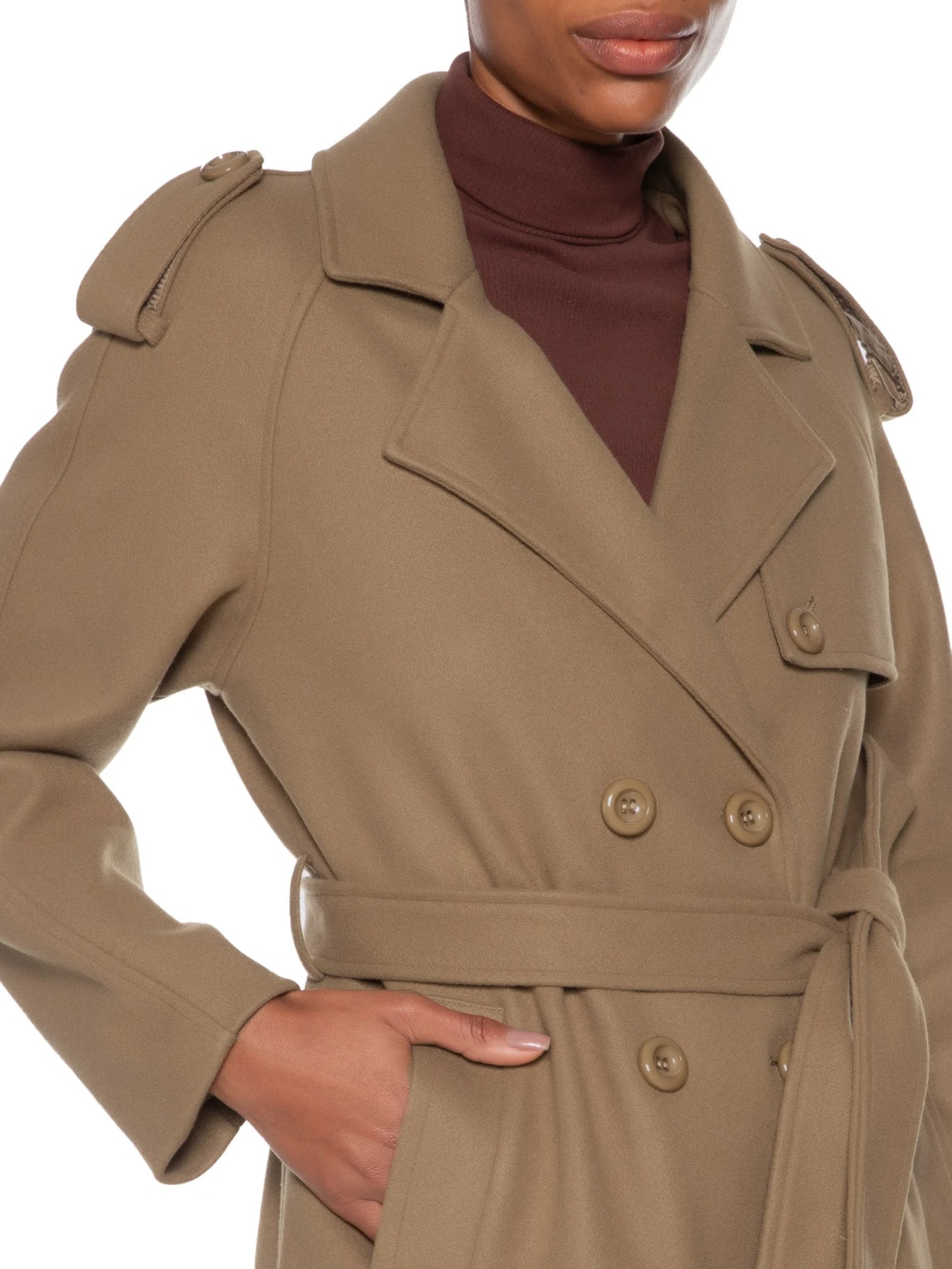 Casaco Feminino Trenchcoat Alongado Com Bolso Bege Basiq
