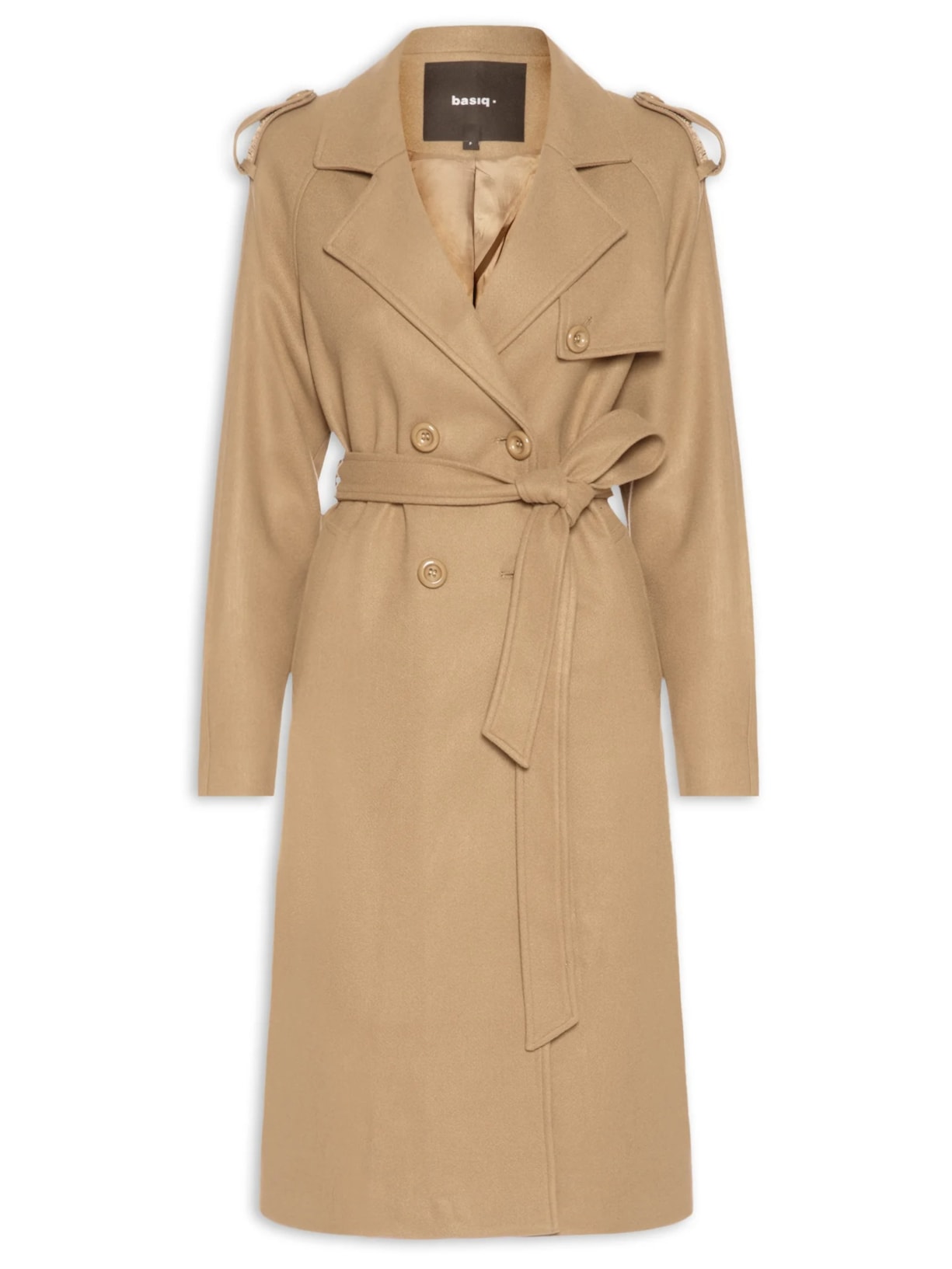 Casaco Feminino Trenchcoat Alongado Com Bolso - Marrom