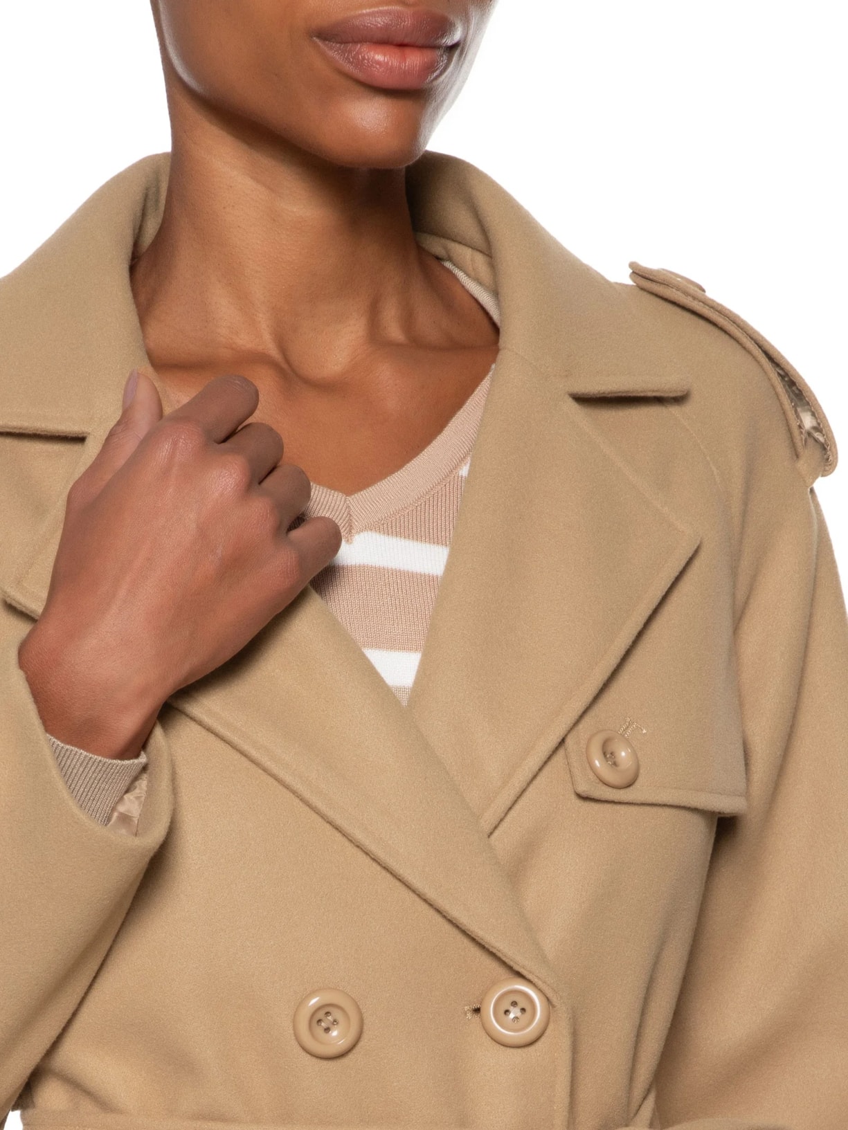 Casaco Feminino Trenchcoat Alongado Com Bolso Marrom Basiq