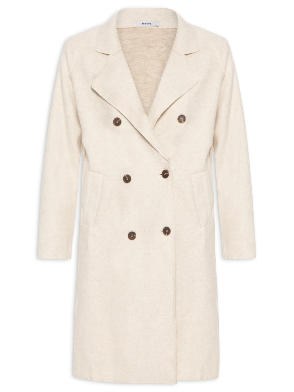 Casaco Feminino Trenchcoat Básico Alongado - Off White