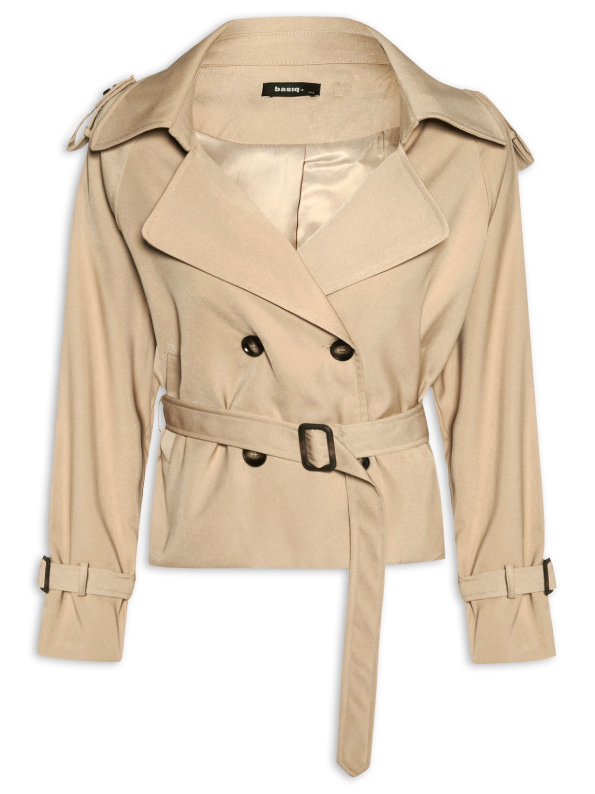 Casaco Feminino Trenchcoat Curto Com Amarração - Bege
