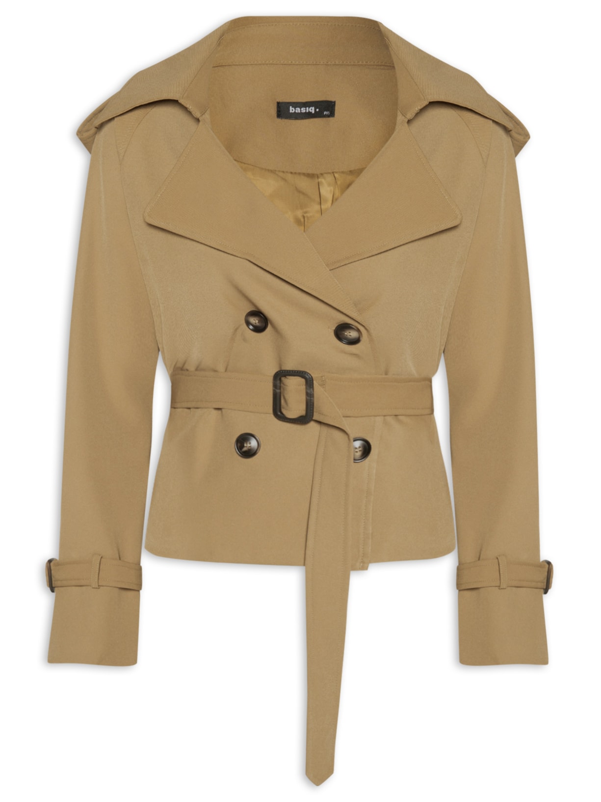 Casaco Feminino Trenchcoat Curto Com Amarração - Bege