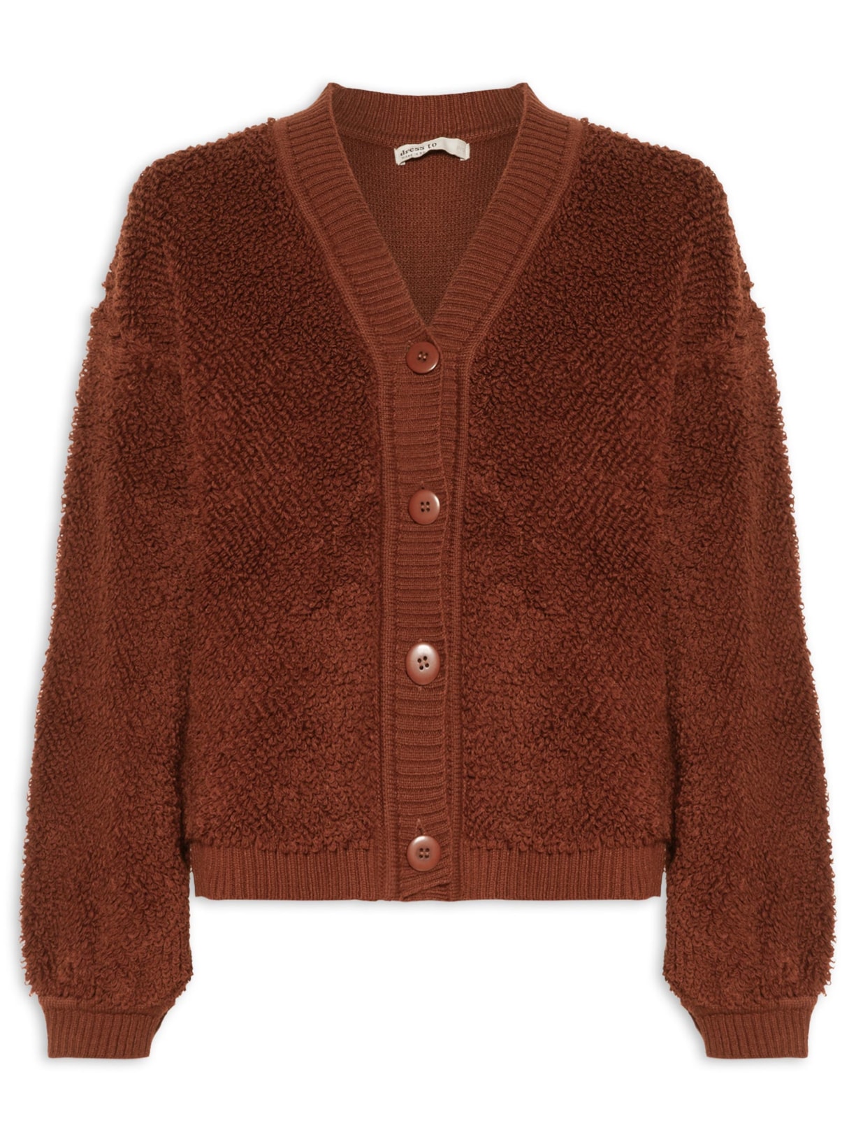 Casaco Feminino Tricot Atoalhado Marrom Dress To