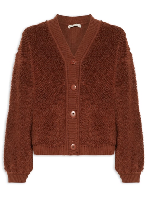 Casaco Feminino Tricot Atoalhado - Marrom