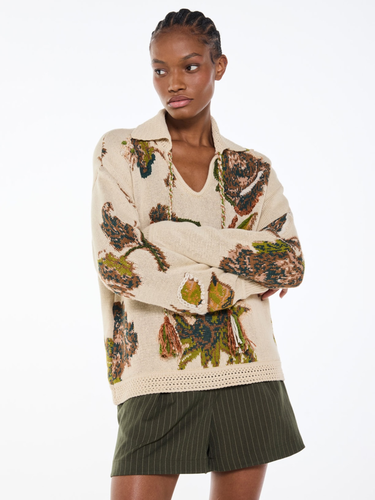 Casaco Feminino Tricot Constable I26 Bege Mixed